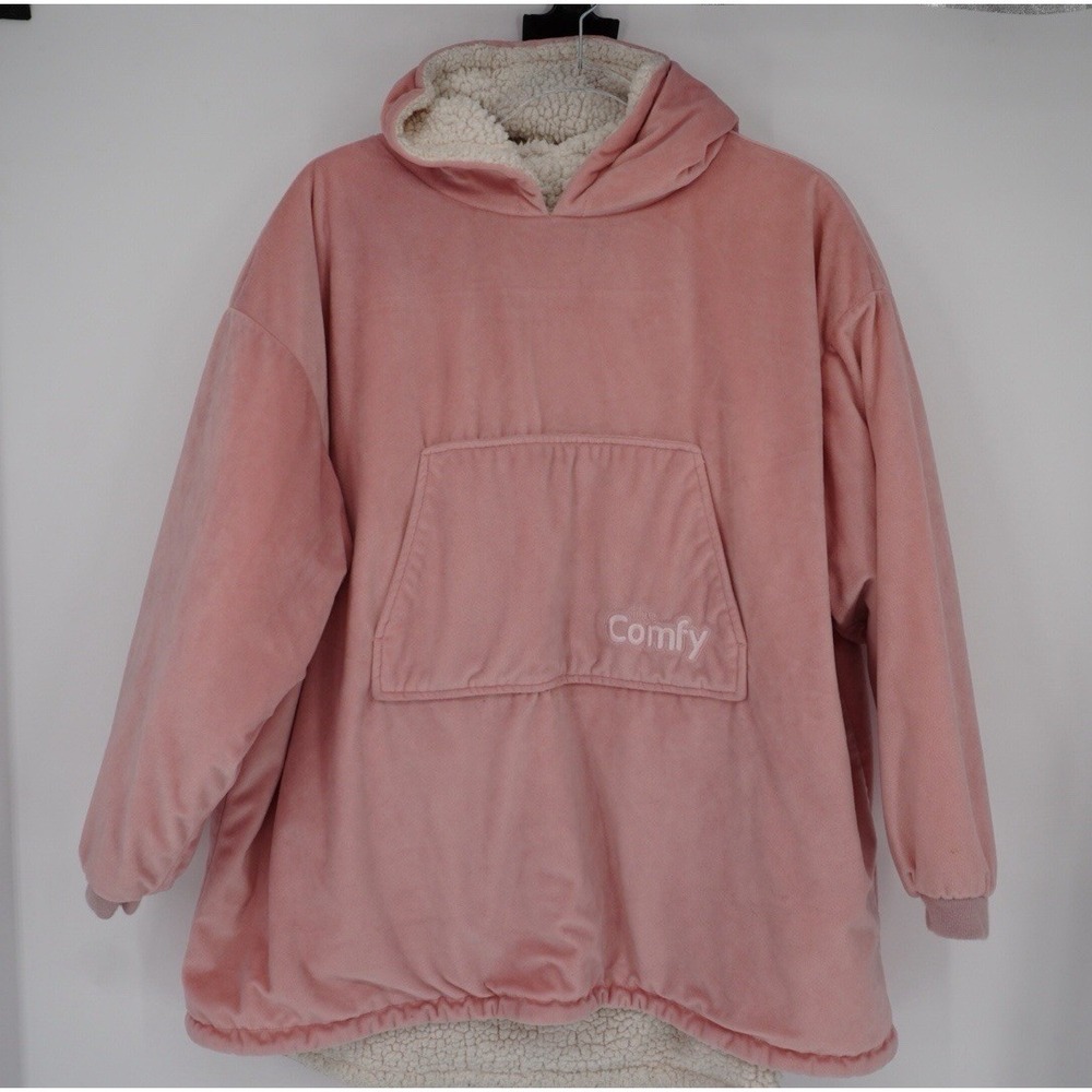 The Comfy Original Oversized Wearable Blanket Hoodie Pink Sherpa Lined KIDS